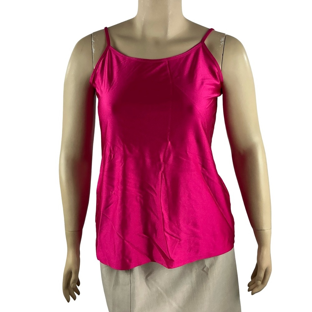 Torrid Shiny Nylon Scoop Neck Cami Pink Peacock Size 2X